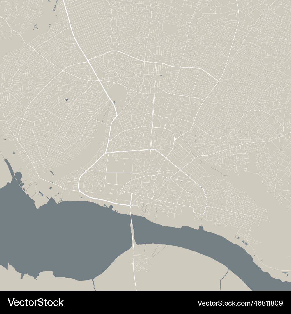 Detailed map of porto-novo city capital benin Detailed map of porto-novo city capital benin vector image