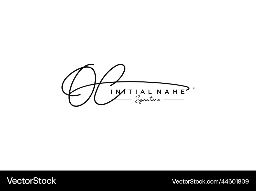 Elegant Initial 'OC' Signature Logo Vector Image