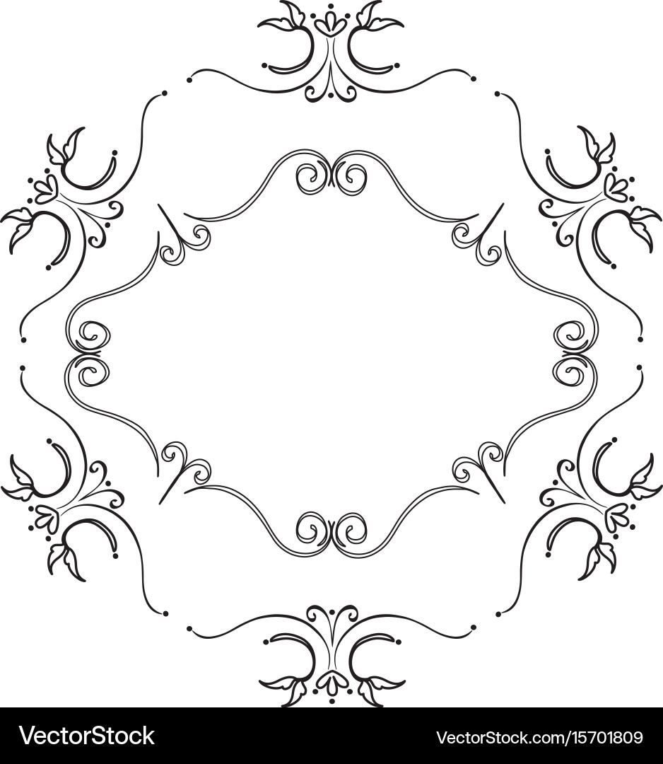 Elegant victorian with hexagonal shape frame vector image