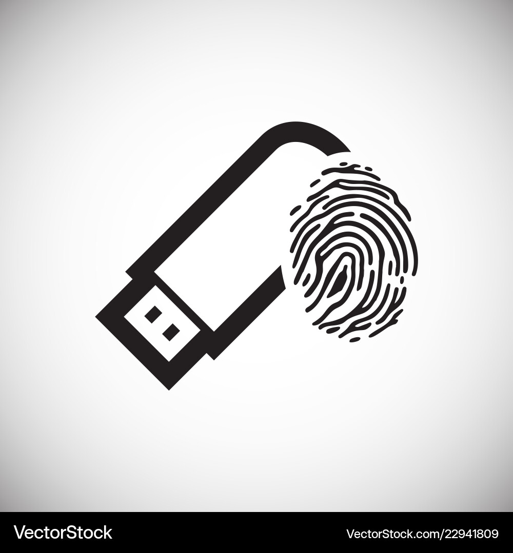 Finger print data access on white background vector image