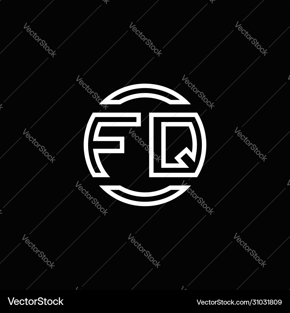 Fq logo monogram with negative space circle Vector Image
