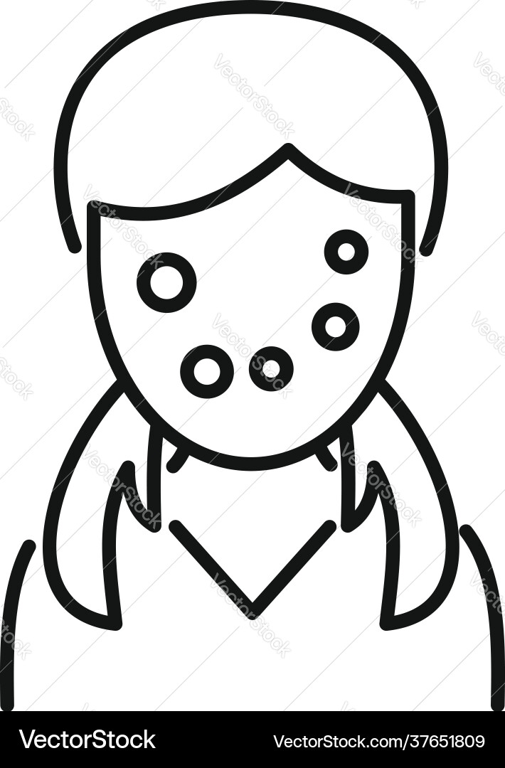 Girl face skin teen problems icon outline style Girl face skin teen problems icon outline style Vector Image