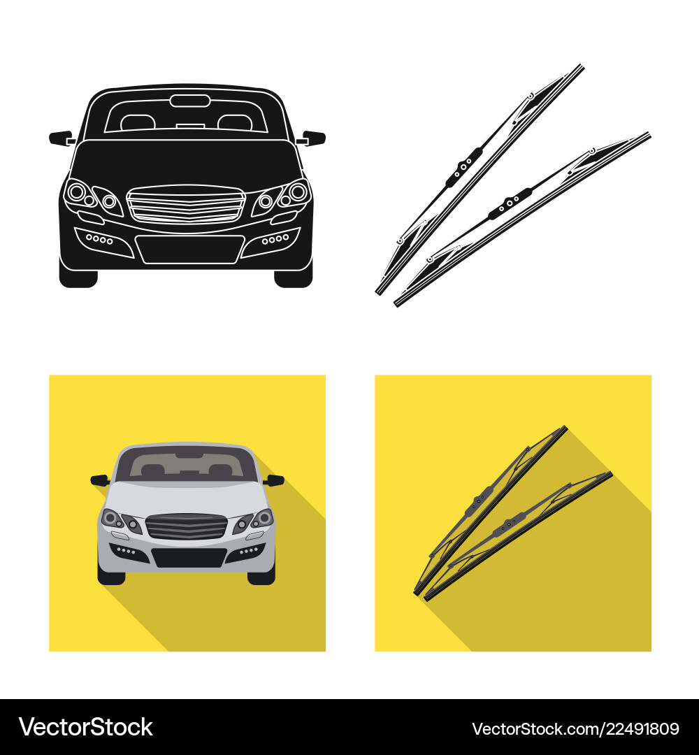 Isolated object of auto and part symbol set vector image