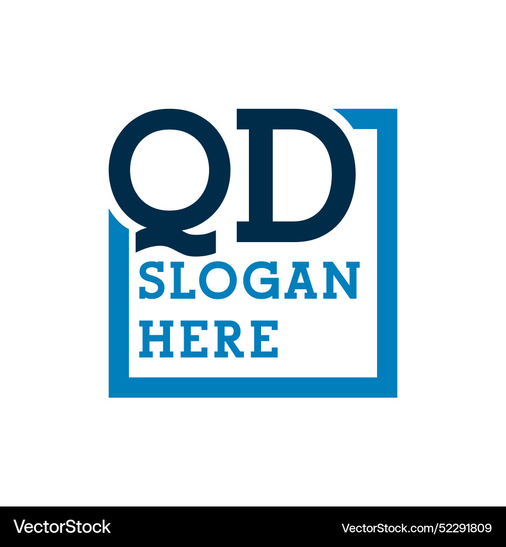 Minimal initials logo letters q and d qd initial Vector Image