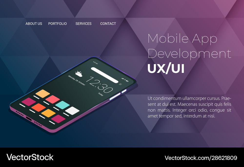 Mobile application interface flat Mobile application interface flat vector image
