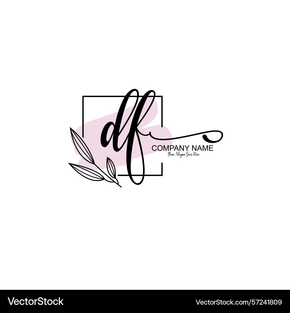 Modern botanical df initial logo collection Vector Image