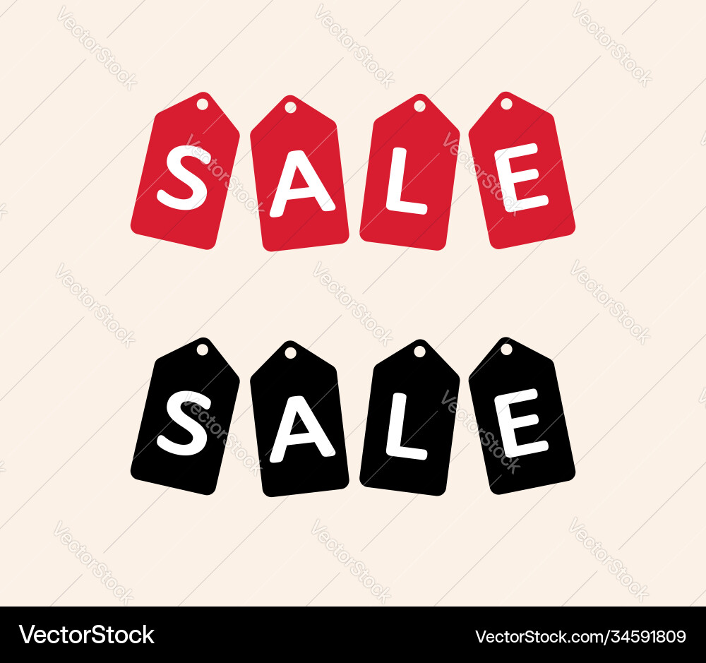 Sale tag isolated red hanging sales tags Sale tag isolated red hanging sales tags vector image