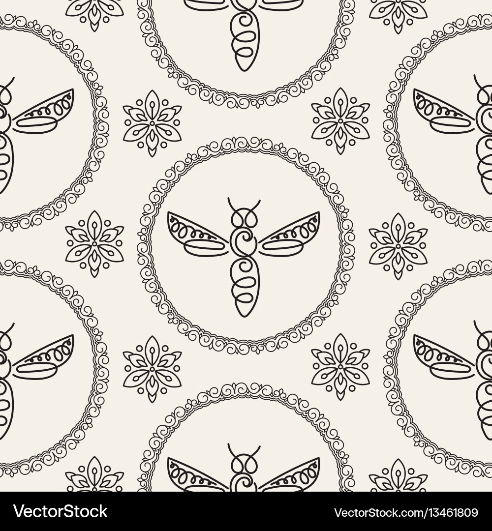 Seamless pattern with bee Seamless pattern with bee vector image