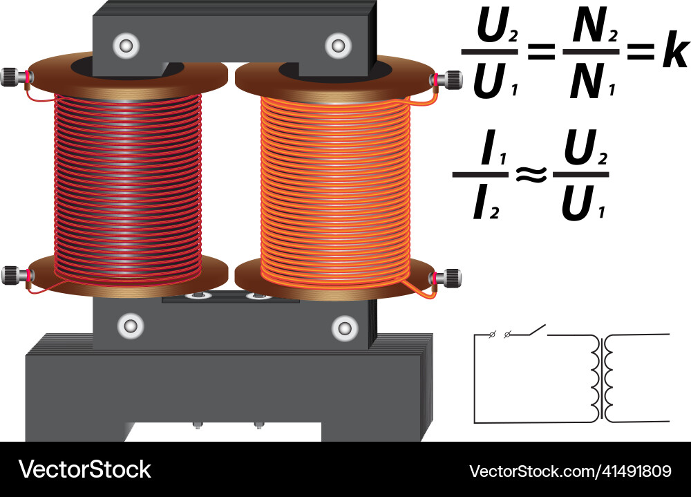 Step-down voltage transformer vector image