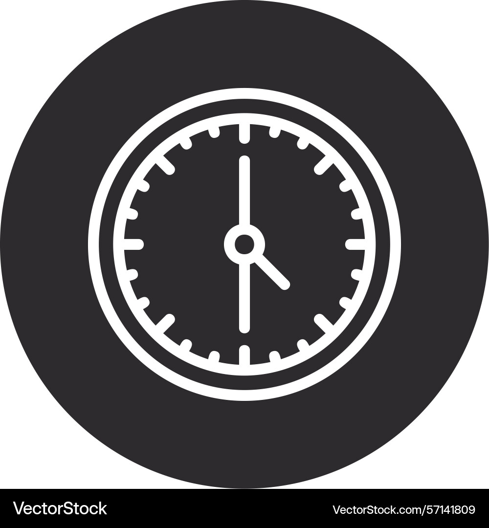 Time clock inverted circle black Vector Image
