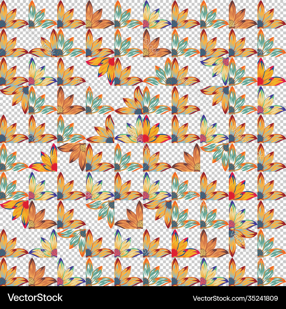Vivid floral patchwork seamless pattern Vector Image