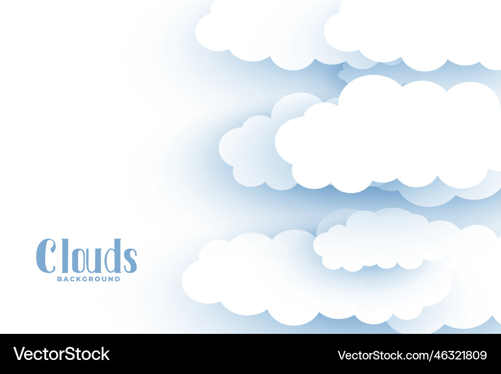 White clouds background in 3d style design Vector Image