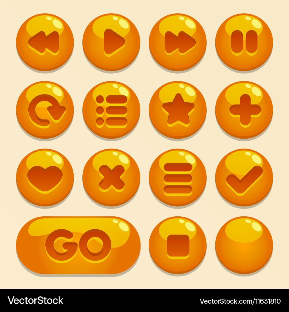 A set of buttons for gaming interfaces vector image