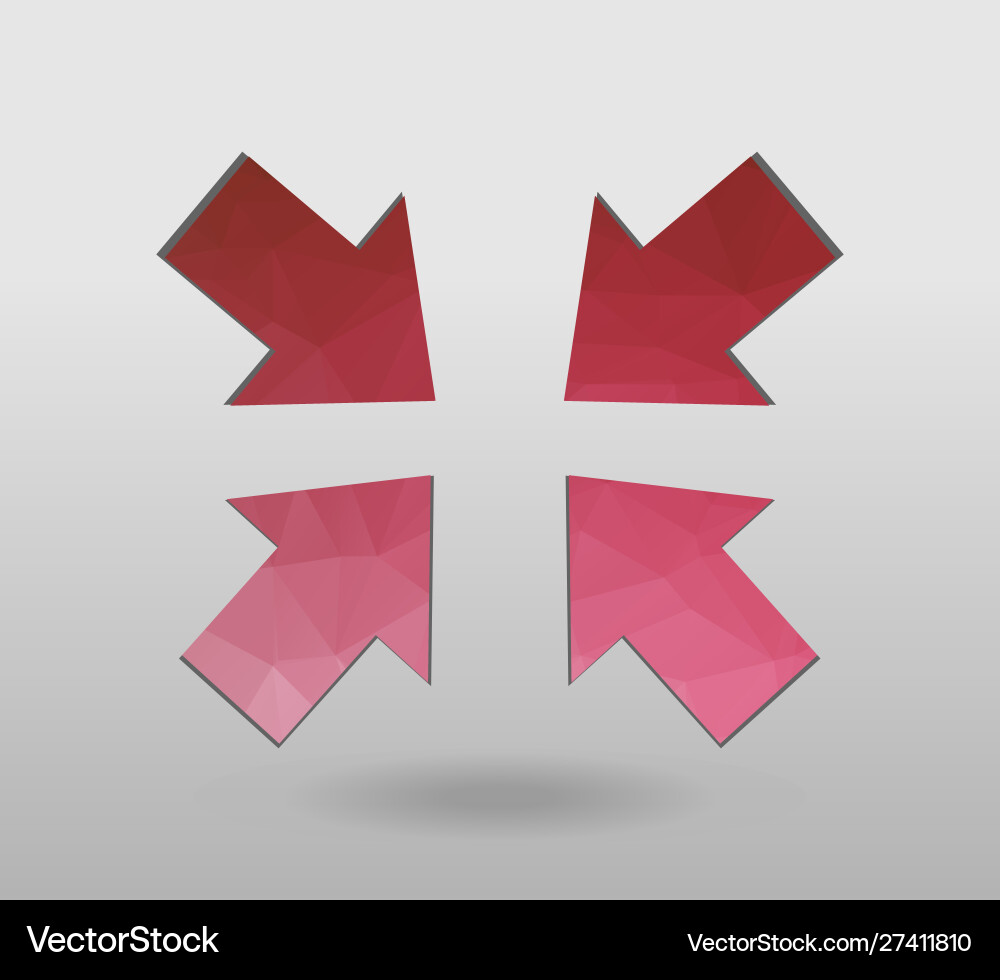 Arrow icon set polygonal arrows colorful Arrow icon set polygonal arrows colorful vector image
