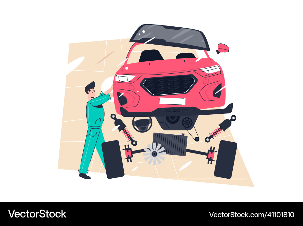 Auto-Reparatur-Service Auto-Diagnose oder Wartung Auto-Reparatur-Service Auto-Diagnose oder Wartung vektorbild