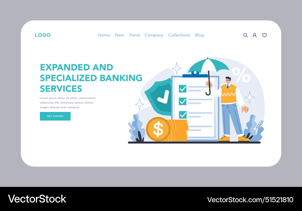 Bank services concept flat Royalty Free Vector Image