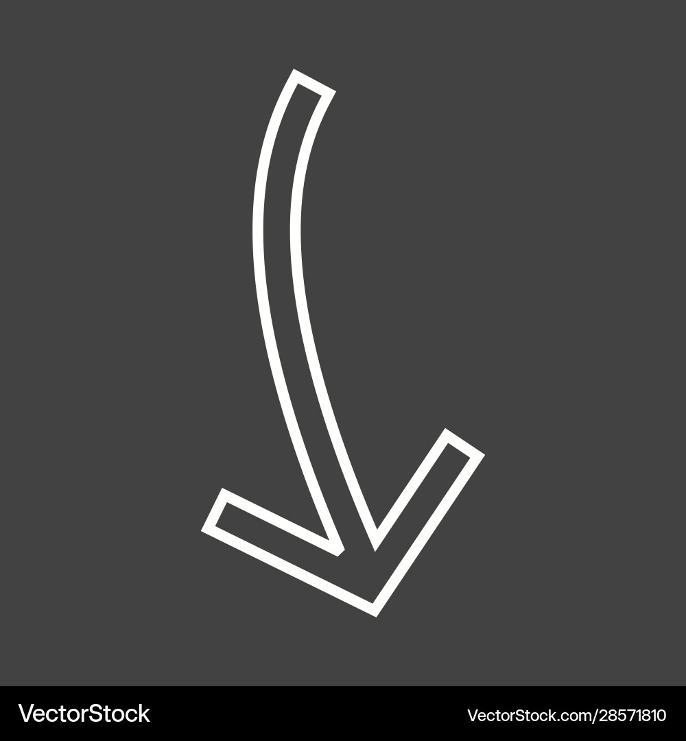 Beautiful arrow pointing down line icon Vector Image