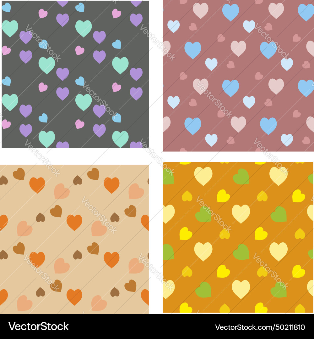 Collection with seamless patterns pretty vector image