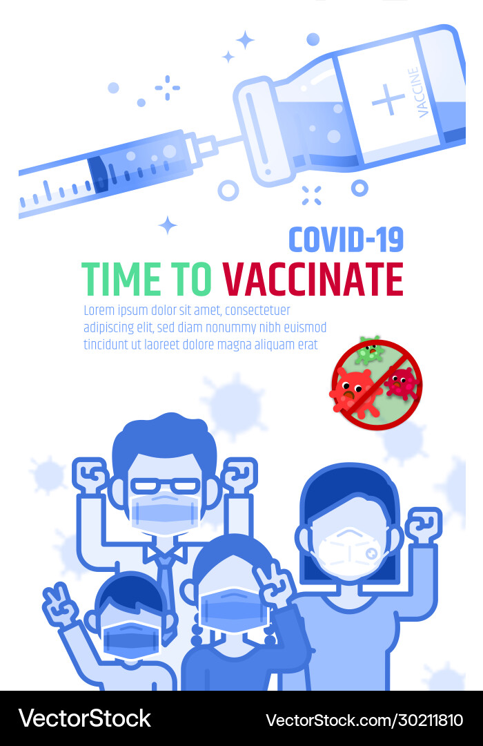 Covid19-19 against vaccine poster ad vector image