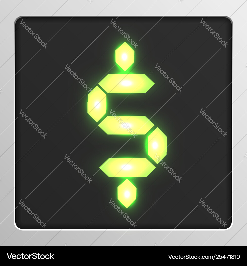 Digital character set typeface on a screen Digital character set typeface on a screen vector image