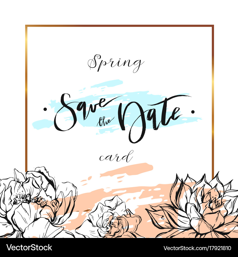 Elegant Spring Save the Date Card vector image