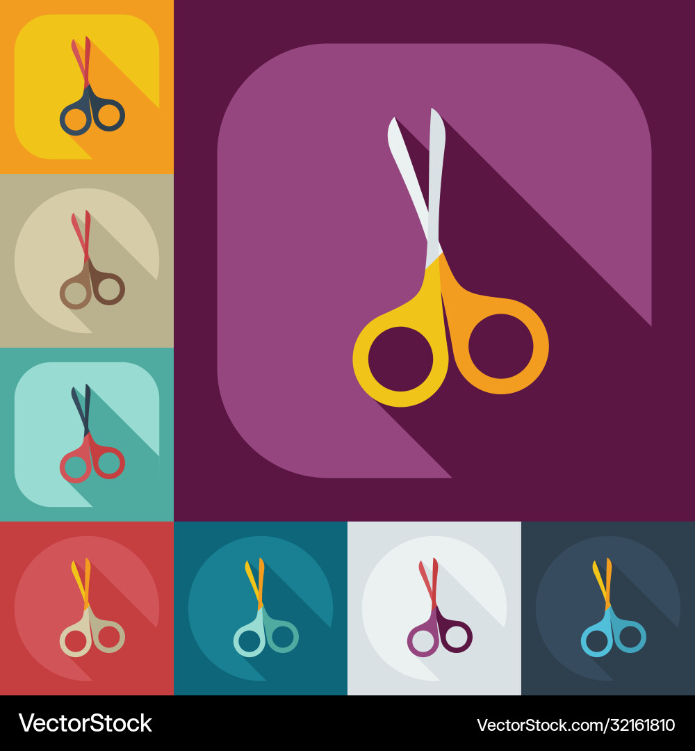 Flat modern design with shadow icons scissors Vector Image