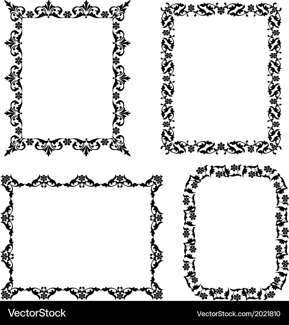 Floral Frame Set Vector Image