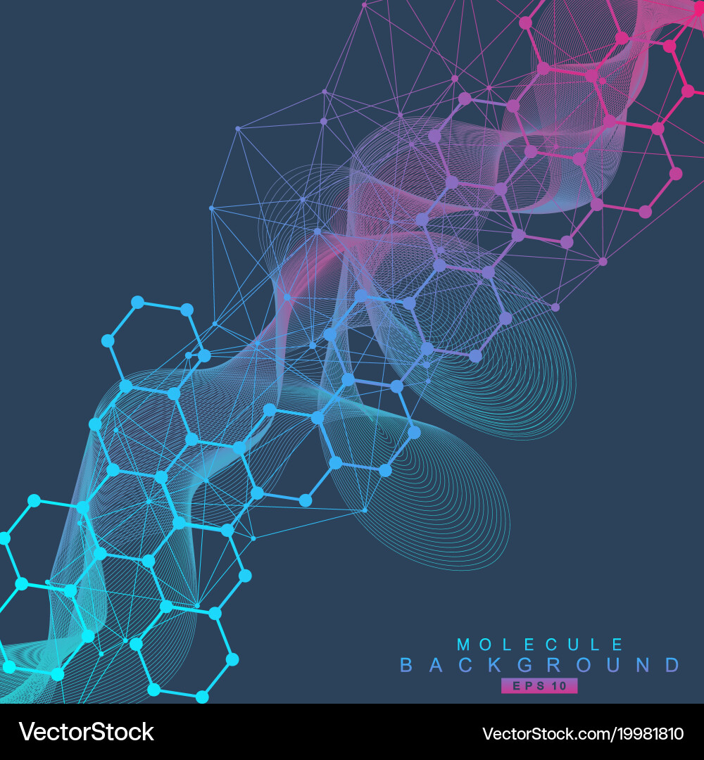 Geometric abstract background with connected line vector image