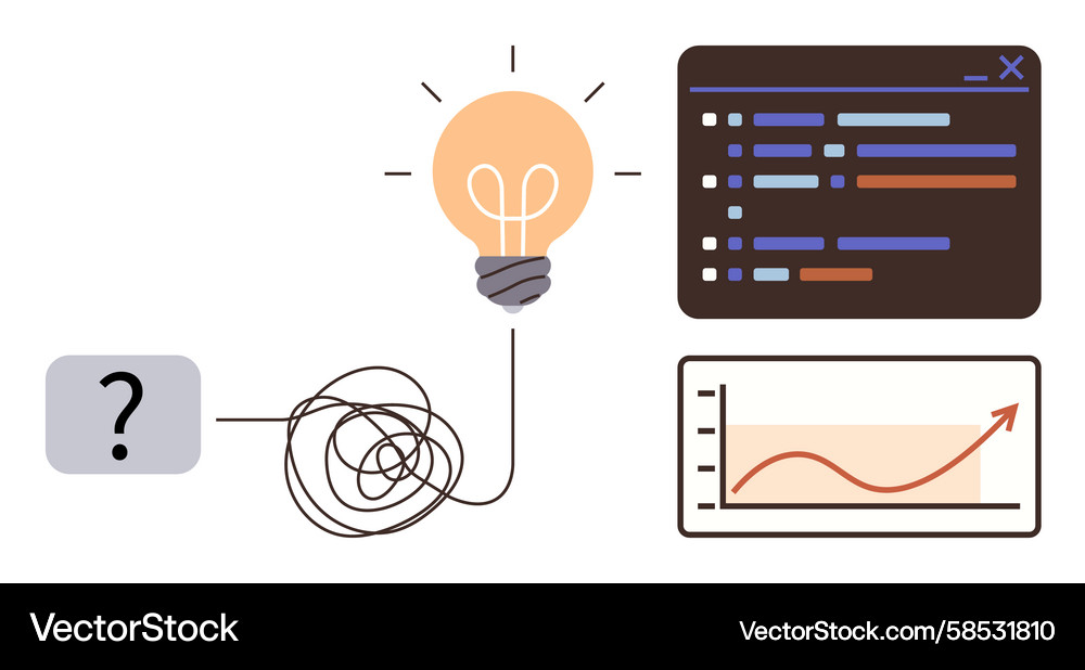 Journey to Insight: Problem Solving Vector Image