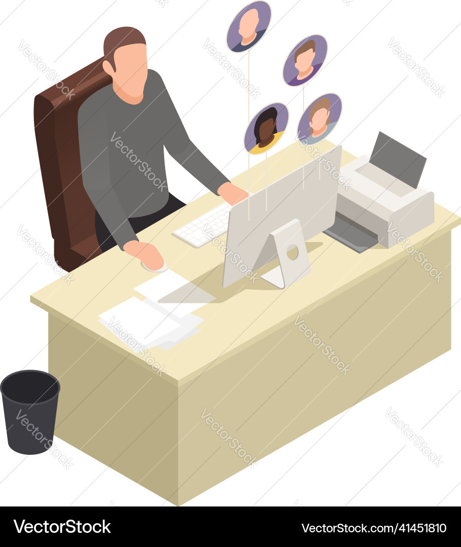 Managing virtual team composition Managing virtual team composition vector image