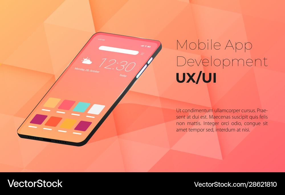 Mobile application interface flat Mobile application interface flat vector image