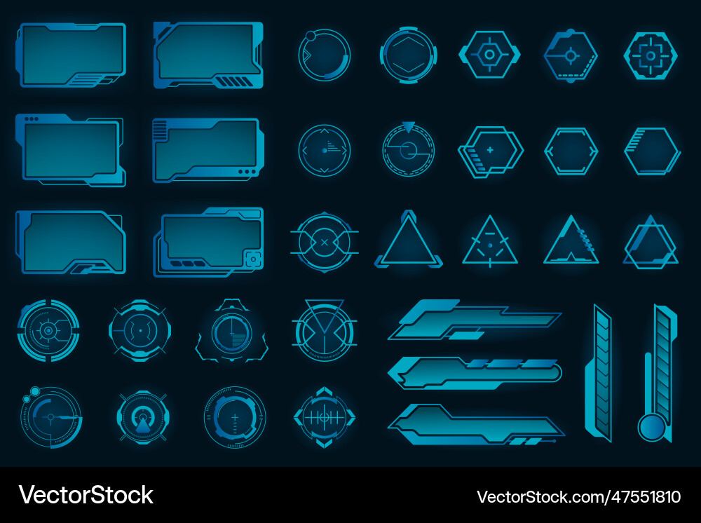 Modern HUD Interface Elements vector image
