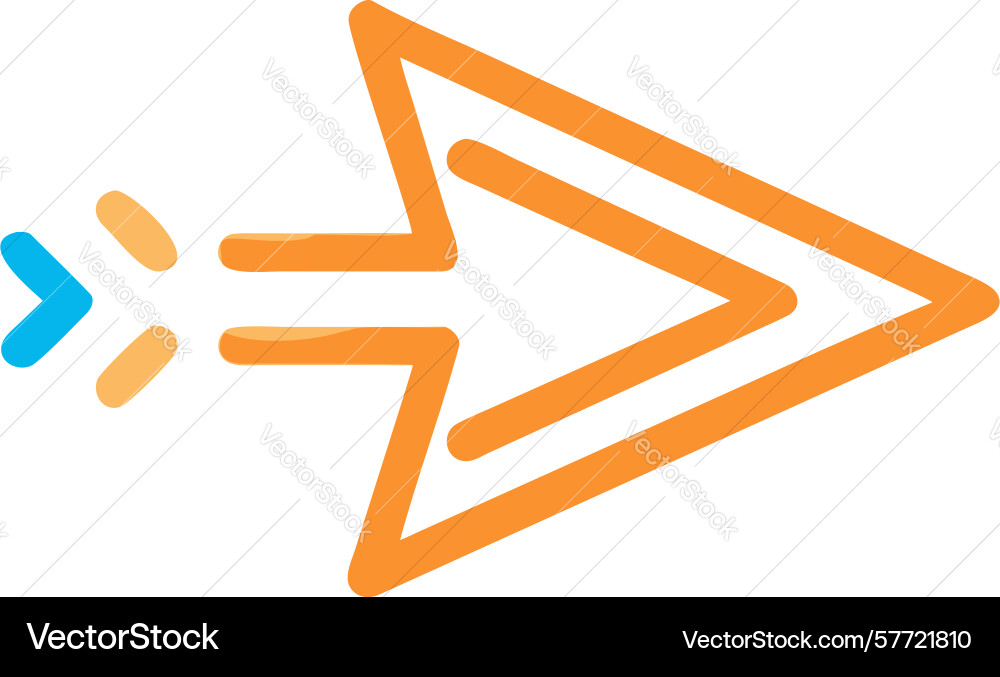 Orange data flow arrow icon digital communication Vector Image