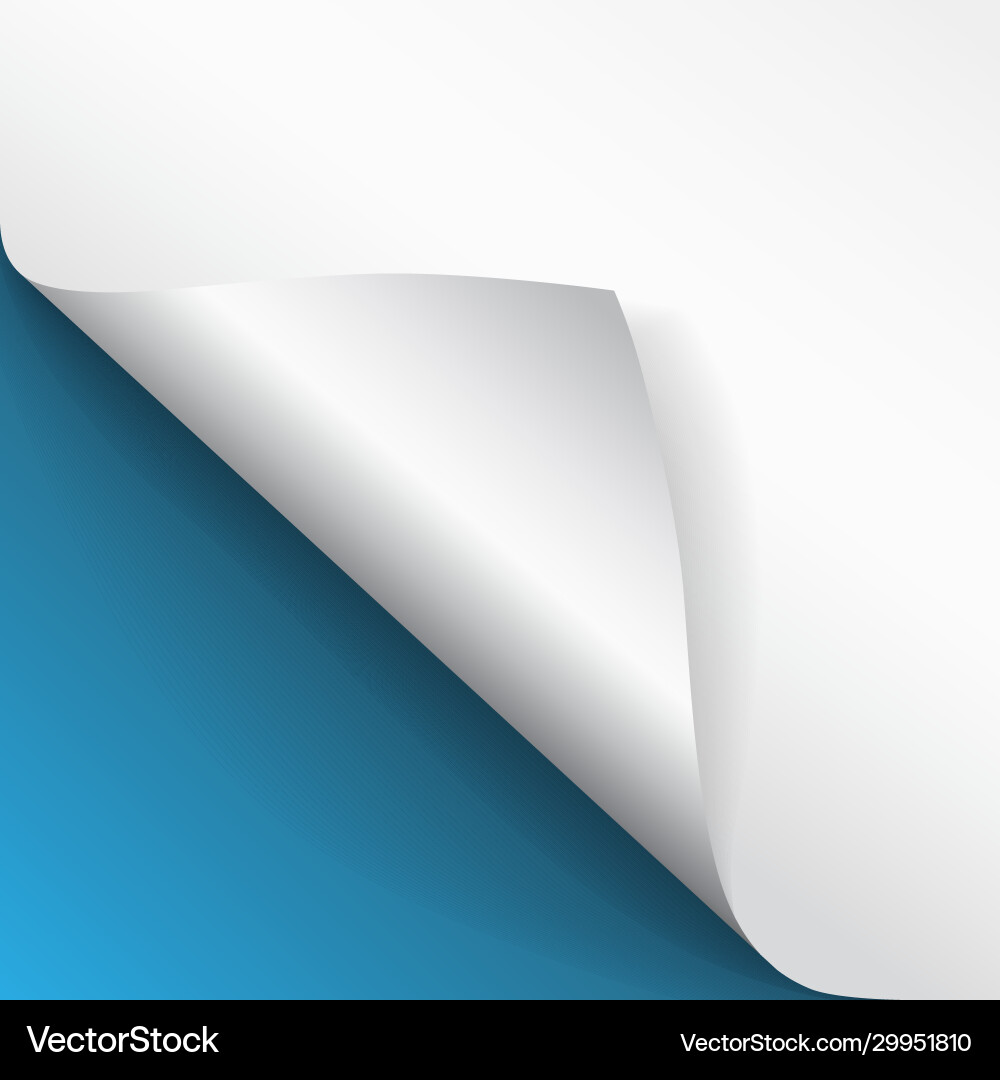 Paper page with curled corner and shadow template Vector Image