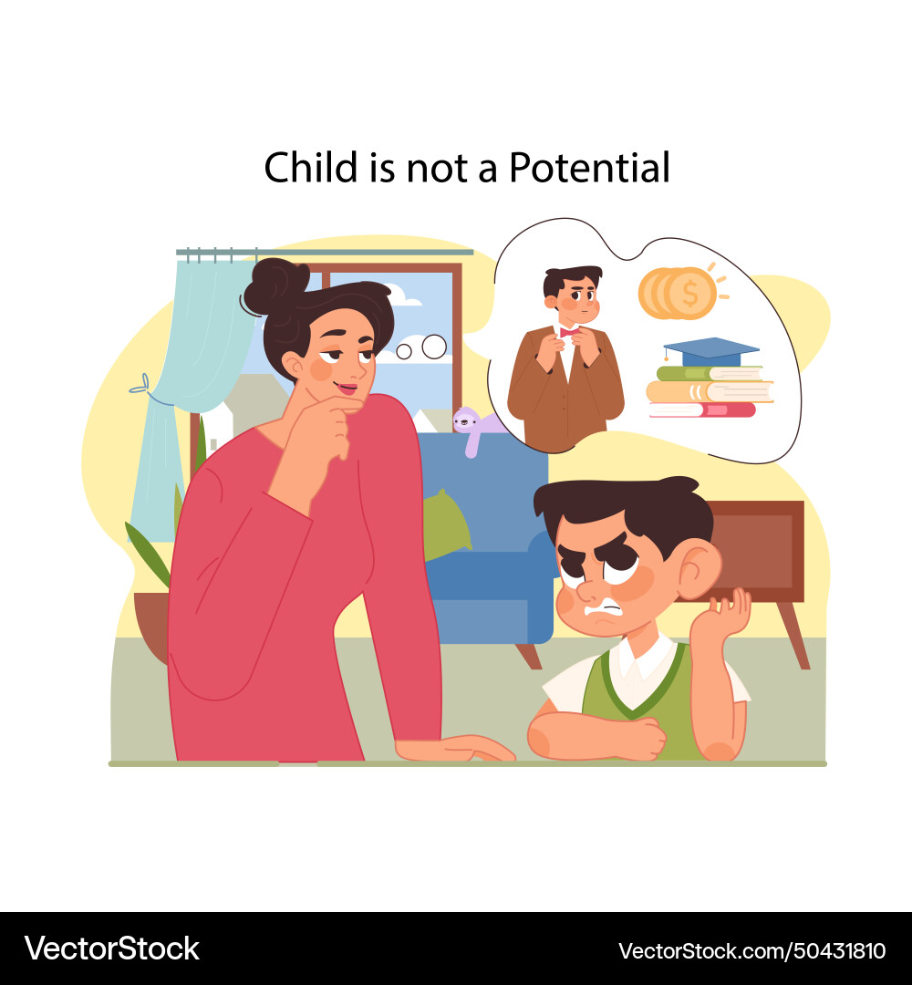 Recognizing child unique path concept flat Recognizing child unique path concept flat Vector Image