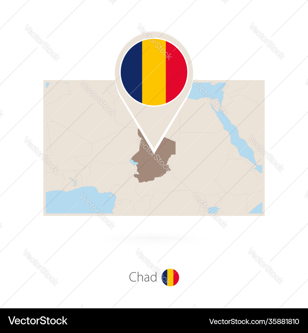 Rectangular map chad with pin icon vector image