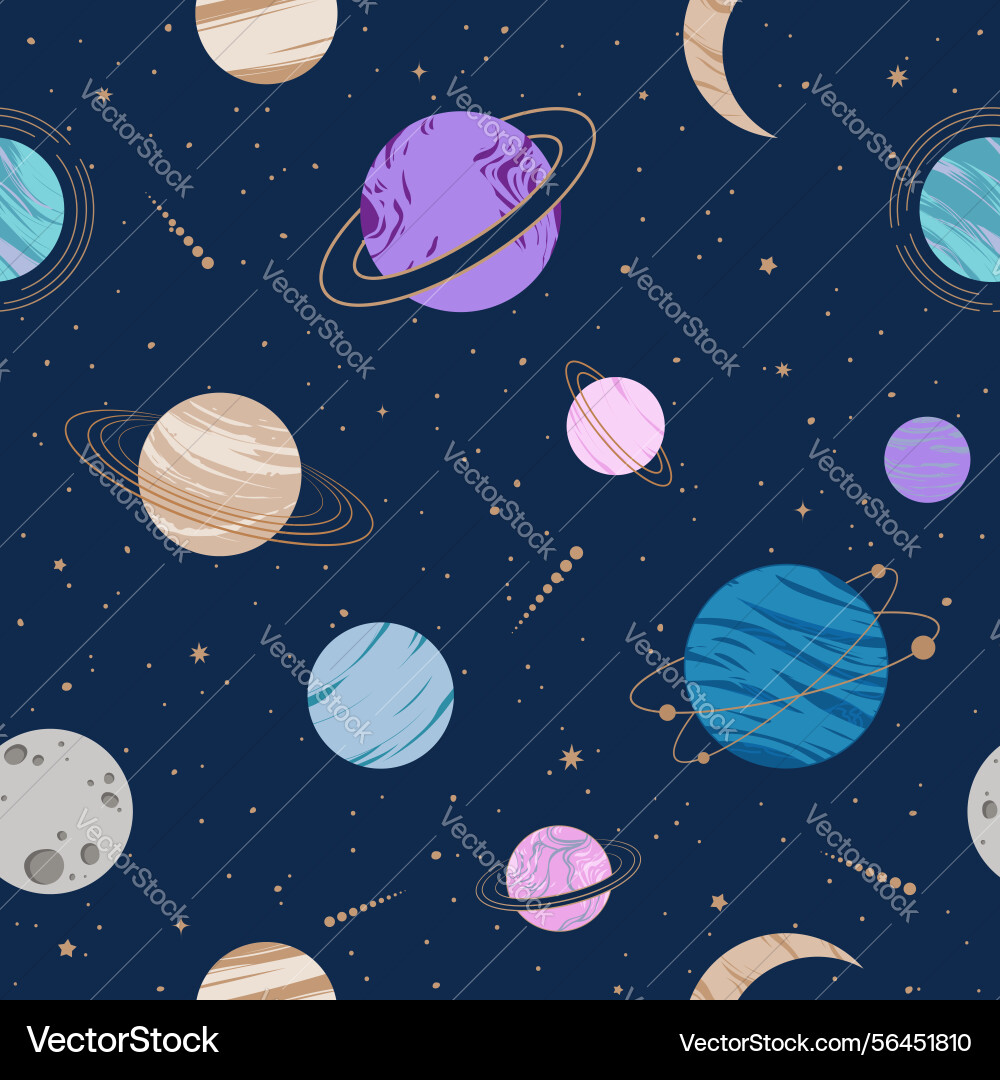 Seamless pattern with astrology and space elements Seamless pattern with astrology and space elements vector image