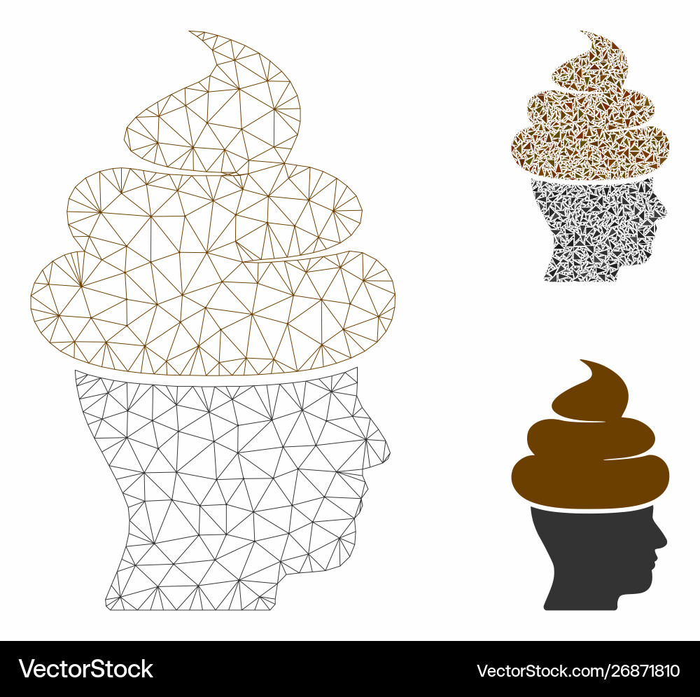 Shit guy mesh wire frame model and triangle vector image