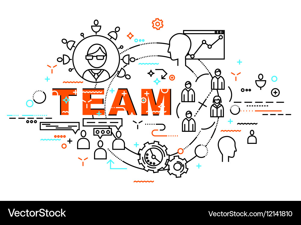 Team Collaboration Icons Vektorbild