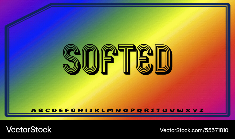 Text effects with editable colors and abstract Vector Image