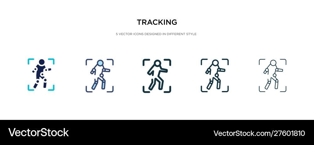 Tracking icon in different style two colored Tracking icon in different style two colored Vector Image