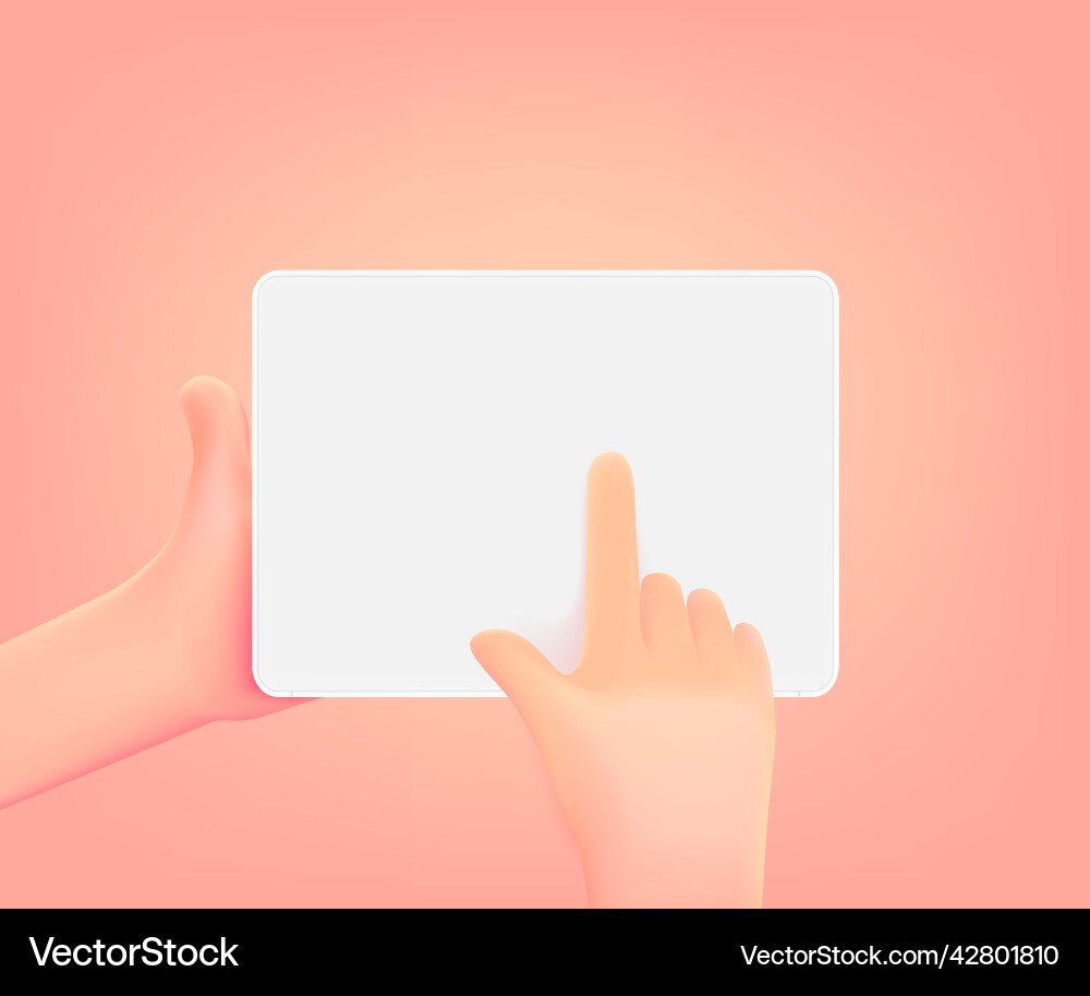 Using tablet computer with blank screen 3d Using tablet computer with blank screen 3d Vector Image