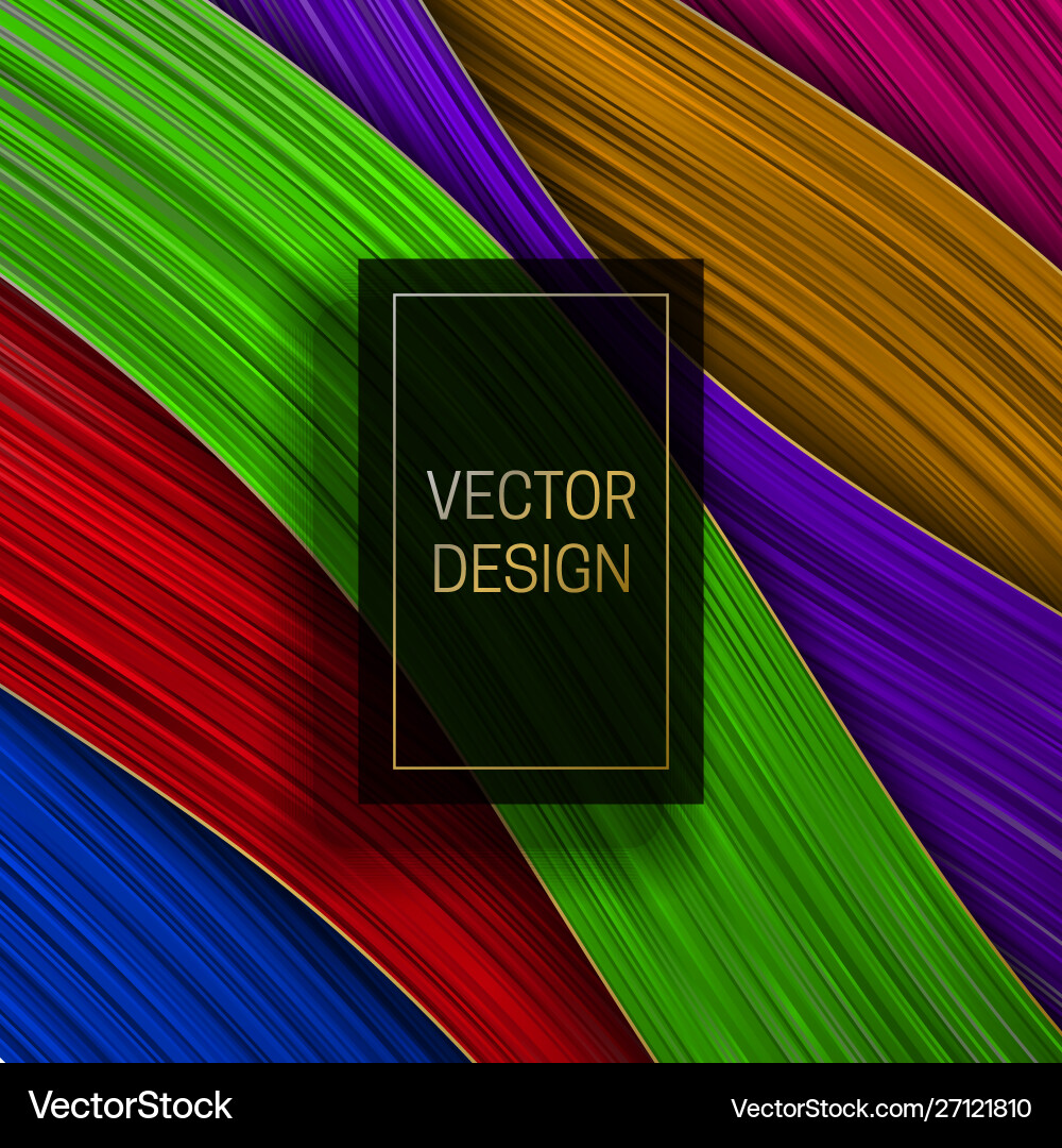 Wavy colorful layer background with rectangular Wavy colorful layer background with rectangular vector image