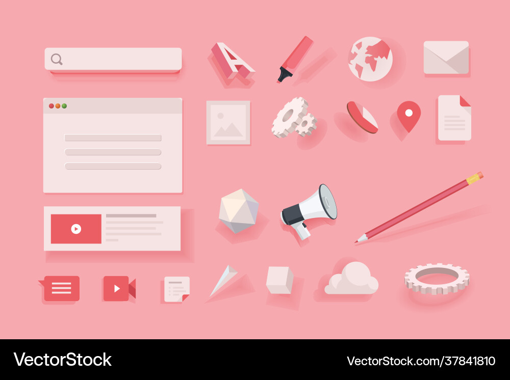 Web-Elemente für Webdesign und -entwicklung Web-Elemente für Webdesign und -entwicklung vektorbild