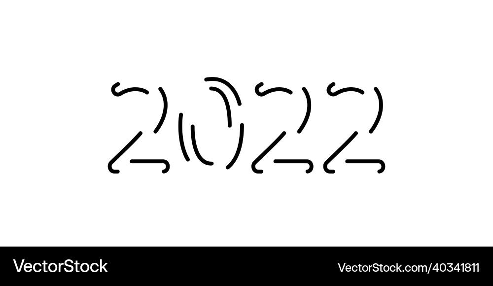 2022 new year number abstract line art design 2022 new year number abstract line art design vector image