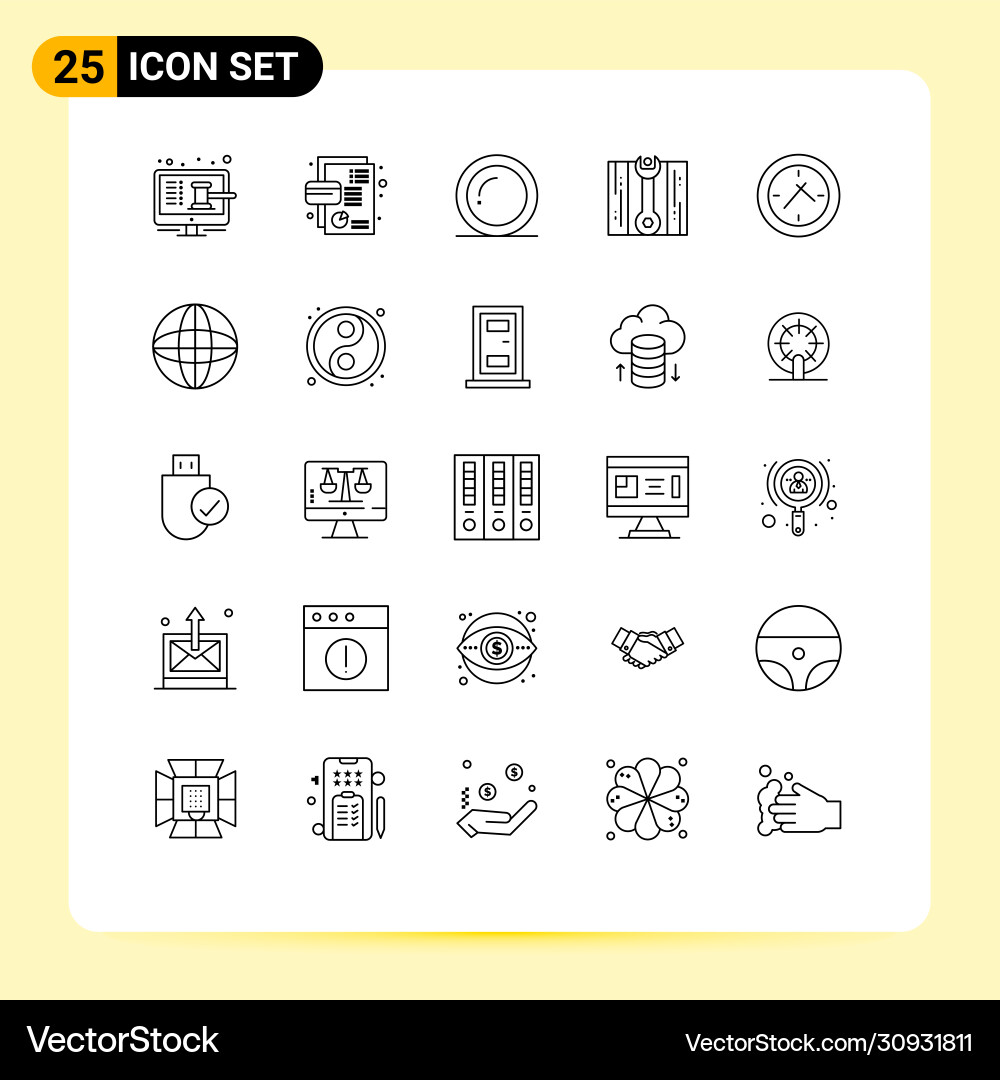 25 universal lines set for web and mobile Vector Image
