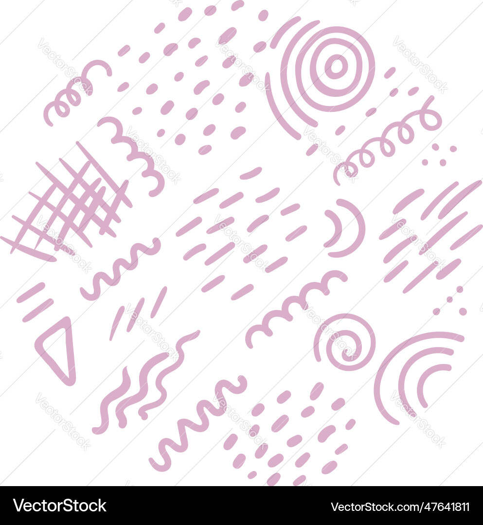 Abstract geometric round shape scribbles texture Abstract geometric round shape scribbles texture vector image