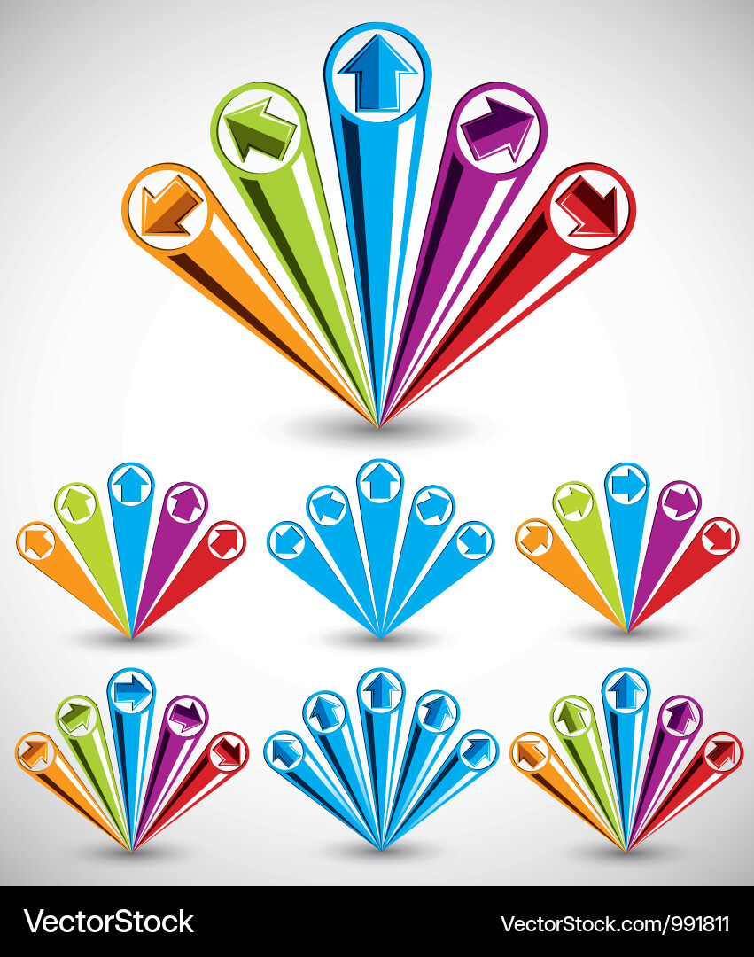 Abstract icons with arrows Vector Image