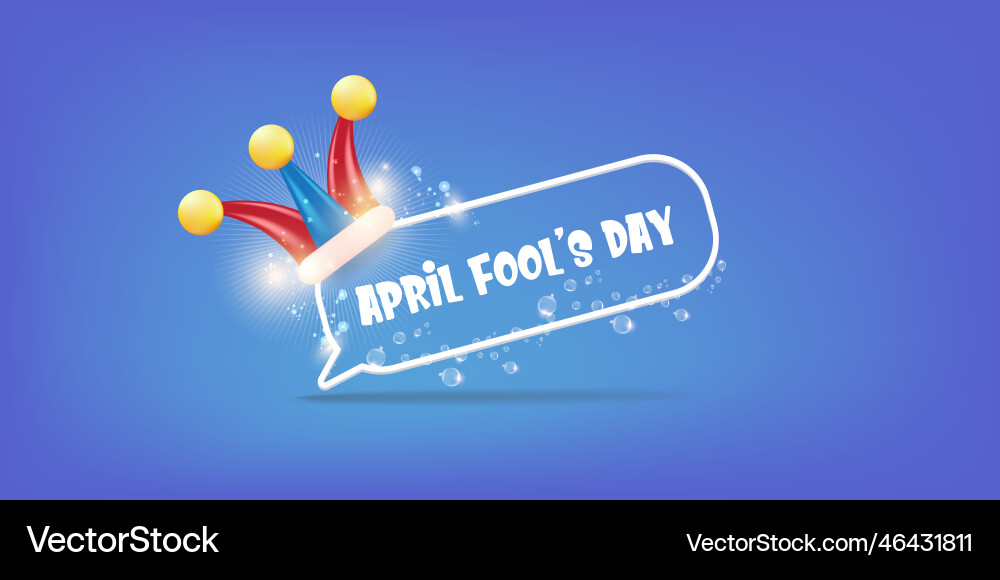 April fools day banner with funny clown hat April fools day banner with funny clown hat Vector Image