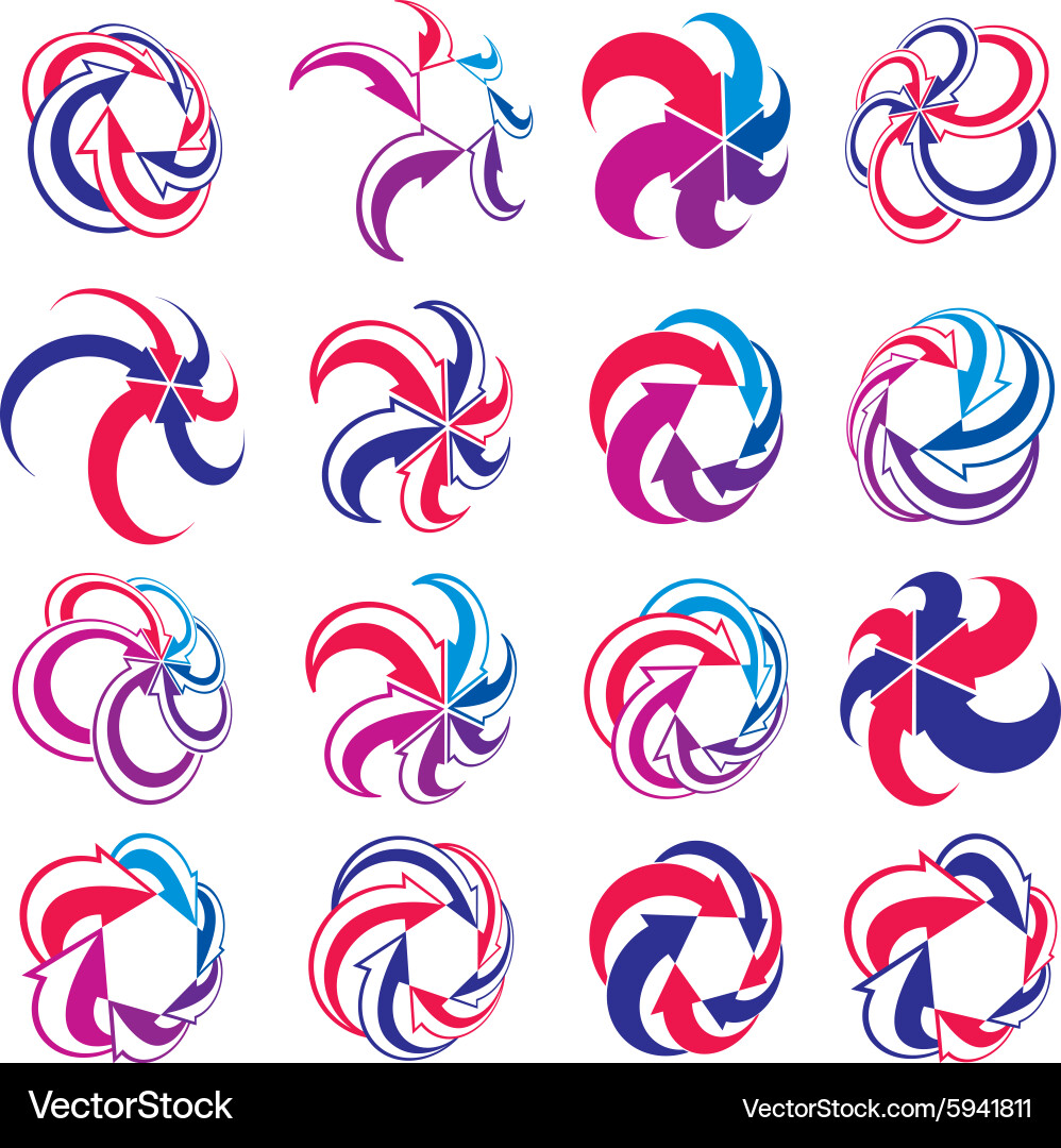 Arrows abstract loop symbols conceptual pictograph vector image